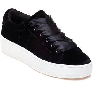 Steve Madden black velvet sneakers